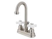 Kingston Brass KB3618PX Two Handle 4 in. Centerset Lavatory Faucet with Retail Pop up