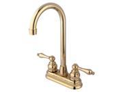 Kingston Brass KB492AL Two Handle 4 in. Centerset High Arch Bar Faucet