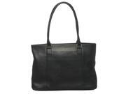 Royce Leather VLLB BLK WOMENS VAQUETTA LEATHER 15 in. LAPTOP TOTE Black