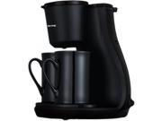 Ovente CM3BB Black Two Serving Coffeemaker with 2 Ceramic Personal Cups