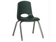 Early Childhood Resource ELR 0194 HGG 14 in. School Stack Chair with Chrome Swivel Glide Legs Hunter