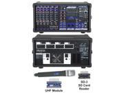 VocoPro PAPRO9001 900W Professional PA Mixer with Optional SD Card Reader and UHF Module and Microphone