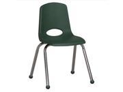 Early Childhood Resource ELR 0195 HG 16 in. School Stack Chair with Chrome Ball Glide Legs Hunter