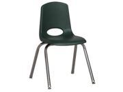 Early Childhood Resource ELR 0195 HGG 16 in. School Stack Chair with Chrome Swivel Glide Legs Hunter