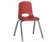 Early Childhood Resource ELR 0195 RDG 16 in. School Stack Chair with Chrome Swivel Glide Legs Red