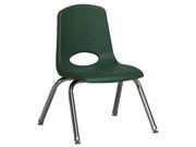 Early Childhood Resource ELR 0193 HGG 12 in. School Stack Chair with Chrome Swivell Glide Legs Hunter
