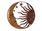 Benzara 63767 Copper Sun Moon Star Wall Art Decor Sculpture