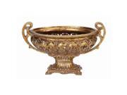 Benzara 49871 Polystone Bowl With Golden Traces