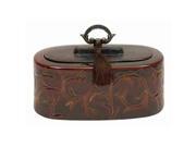 Benzara 61735 Ceramic Container with Decorative Handle