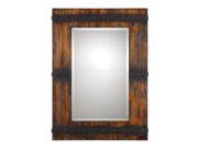 Uttermost 13804 Stockley Mirror with Rustic Styling Antiqued Mahogany