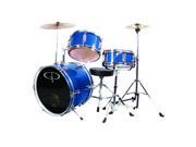 GP Percussion GP50MRB 3 Piece Deluxe Junior Drum Set Royal Blue