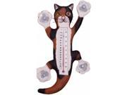 Songbird Essentials Climbing Calico Cat Large Window Thermometer