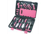 Apollo Tools DT3795P 18 Piece Garden Tool Set in Pink