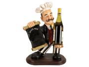 Benzara 49704 20 in. H x 13 in. W Polyston Chef Wine Holder