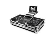 MARATHON PROFESSIONAL MA CDJ2KRN61WLT Case for 2 x Large Format CD Players with Low Profile Wheels and Laptop Shelf