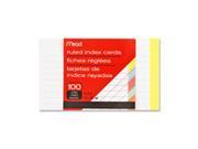 Mead MEA63074 Index Cards Ruled 3 in. x 5 in. 100 Count Assorted