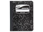 Mead MEA09910 Composition Book Wide Ruled 100 Shts 7.5 in. x 9.75 in. BK Marble