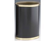 Kraftware Sophisticates Black W Polished Gold 14 Oval Waste Basket 50074