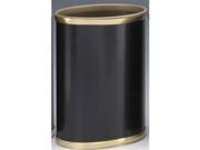 Kraftware Sophisticates Black W Brushed Gold 14 Oval Waste Basket 50174
