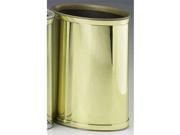 Kraftware Mylar Polished Brass 14 Oval Waste Basket 76074