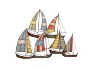 Benzara 13867 Tall Sailboats Nautical Decor Metal Wall Art Sculpture