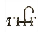 Whitehaus Collection WHKBLV3 9106 PTR 2 Handle Bar Faucet with Side Sprayer in Pewter