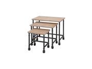 Benzara 66776 Metal Wood Nest Table Set 3 30 in. 23 in. 16 in. W Accent Collection
