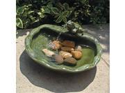 Smart Solar 22300R01 Ceramic Solar Frog Fountain Glazed Green