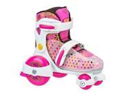 Roller Derby 1959S Fun Roll Girls Junior Adjustable Roller Skate White Pink Yellow Small 7 11