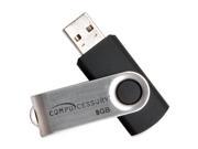 Compucessory CCS26466 Flash Drive 8GB Password Protected Black Aluminum