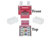 CableWholesale 326 120RD Cat6 Keystone Jack Red RJ45 Female to 110 Punch Down