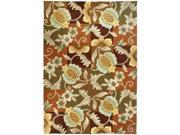 Home Fires PP SAP001J 26 in. x 60 in. Tropical Pineapple and Flowers Indoor Outdoor Hand Hooked Area Rug Terracotta