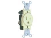 Morris Products 82135 Industrial Grade Single Receptacle Ivory 15A 125V