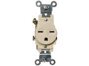 Morris Products 82240 Industrial Grade Single Receptacle Ivory 15A 250V