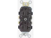 Leviton Mfg S00 0CR20 0 Brown Commercial Grade Straight Blade Duplex Receptacle