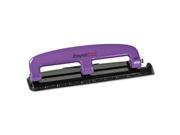 Accentra 2105 12 Sheet Capacity Compact Three Hole Punch Rubber Base Purple Black