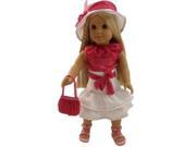 The Queens Treasures AGCHPS Pink White Skirt Set For 18 in. Dolls American Girl
