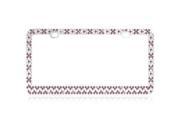 Valor LPF2HC007PNK Lavish Chrome Metal Checkers Metal Frame With A Blend Of Sparkling Pink Crystals