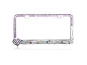 Valor LPF2MC008PUE Glamorous Metal Frame With Slashed Purple Crystals With A Blend Of Colorful Mini Heart
