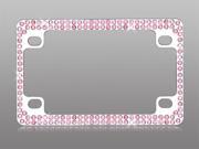 Valor LPF2TC030PNK Double Row Chrome Metal Motorcycle Frame with Pink Crystals
