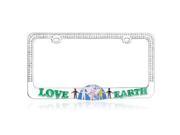 Valor LPF2MC028WIT Go Green Love Earth With Sparkling White Crystals Metal Frame