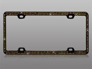 Valor LPF2BK002GLD Double Row Golden Crystals with Black Metal Frame