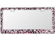 Valor LPF2EC029PWB License Plate Encrusted in Multiple size Pink White and Black color crystal