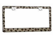 Valor LPF3EC029BBK Leopard pattern with shining brown and black gems License Plate Frame with Crystals