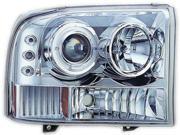 IPCW CWS 500C2 Ford Excursion 2000 2004 Head Lamps Projector With Rings Corners Chrome