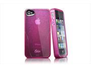 iSkin CLGLM4 PK3 Claro Glam Flexible Case With Sparkle For Iphone4 4S Pink