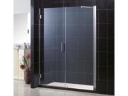 DreamLine SHDR 20537210C 01 Unidoor Frameless Hinged Shower Door 53 to 54 in. by 72 in. Clear .37 in. Glass Door Chrome Finish