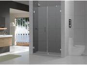 DreamLine SHDR 23557210 04 Radiance Frameless Hinged Shower Door 55 in. by 72 in. Clear .37 in. Glass Door Brushed Nickel Finish