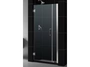 DreamLine SHDR 20297210 01 Unidoor Frameless Hinged Shower Door 29 to 30 in. by 72 in. Clear .37 in. Glass Door Chrome Finish