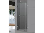 DreamLine SHDR 23337210 04 Radiance Frameless Hinged Shower Door 33 in. by 72 in. Clear .37 in. Glass Door Brushed Nickel Finish